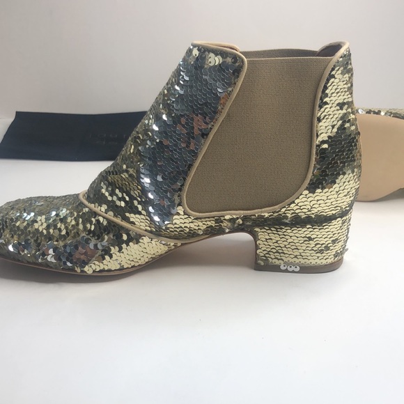 NIB Laurence Dacade Gold and silver Sequin booties - Picture 6 of 11